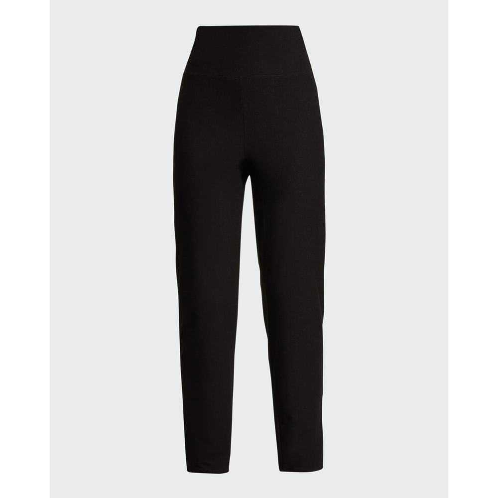 Eileen Fisher High-Waist Stretch Crepe Slim Ankle Black Pants Size 2XS